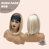 JBEXTENSION 12 Inches Short Hair Butter Milk Headband Wig RUSH FADE BOB - BUTTER MILK