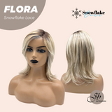 JBEXTENSION 13 Inches Mix Blonde Pre-Cut Side Part Snowflake Lace Frontlace Glueless Wig FLORA【BENDY EAR TABS】