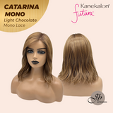 JBEXTENSION CATARINA MONO Full Monofilament Handmade Full Lace Full Hand Tied Wig 13 Inches Light Chocolate Mono Lace Handmade Futura Fiber Wig with Anti-slip Silicone Strips Glueless Wig CATARINA MONO LIGHT CHOCOLATE【BENDY EAR TABS】