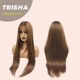 JBEXTENSION GENERATION FIVE 28 Inches Long Straight Mocha Brown Wig TRISHA G5