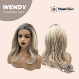 JBEXTENSION 18 Inches Mix Blonde Curly Pre-Cut Side Part Snowflake Lace Frontlace Glueless Wig WENDY【BENDY EAR TABS】- M/L