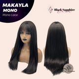 JBEXTENSION MAKAYLA MONO Monofilament Handmade Wig 6X5 Full Monofilament Hand Tied Top Wig 23 Inches Long Black Straight Mono Lace Handmade Futura Fiber Glueless Black Sapphire Wig MAKAYLA MONO【BENDY EAR TABS】