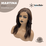 JBEXTENSION 17 Inches Wave Brown Pre-Cut Side Part Snowflake Lace Frontlace Glueless Wig MARTINA BROWN【BENDY EAR TABS】