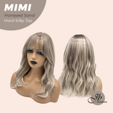 JBEXTENSION 16 Inches Scalpiana 3.5X4 Hard Silky Top Natural Scalp Effect Honeyed Sand Body Wave Wig with Bangs Wig MIMI SILK TOP - HONEYED SAND