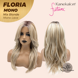 JBEXTENSION FLORIA MONO Full Monofilament Wig 20 Inches Curly Mix Blonde Full Mono Lace Glueless with Anti-slip Silicone Strips Wig FLORIA MONO - MIX BLONDE【BENDY EAR TABS】