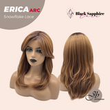 JBEXTENSION 18 Inches Curly Copper Pre-Cut Arc Snowflake Lace Frontlace Glueless Black Sapphire Wig ERICA【BENDY EAR TABS】