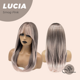 JBEXTENSION 21 Inches Natural Style Smog Pink Wig with Bangs LUCIA SMOG PINK