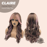 [PRE-ORDER] JBEXTENSION 22 Inches Scalpiana Camel Pink 3.5X4 Hard Silky Top Natural Scalp Effect Women Wig With Bangs CLAIRE SILKY TOP CAEML PINK