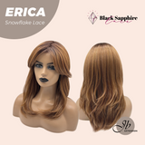 JBEXTENSION 18 Inches Curly Copper Pre-Cut T Part Snowflake Lace Frontlace Glueless Black Sapphire Wig ERICA【BENDY EAR TABS】