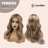 JBEXTENSION 18 Inches Camel Pre-Cut Snowflake Lace Frontlace Glueless Wig TERESA CAMEL【PERMATEASE】【BENDY EAR TABS】- M/L