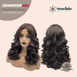 JBEXTENSION 18 Inches Chocolate Brown Deep Curly Pre-Cut Arc Snowflake Lace Frontlace Glueless Wig JENNIFER ARC - CHOCOLATE BROWN【 BENDY EAR TABS 】