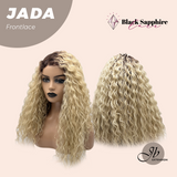 JBEXTENSION 18 Inches Deep Curly Blonde Pre-Cut Side Part Frontlace Glueless Black Sapphire Wig JADA