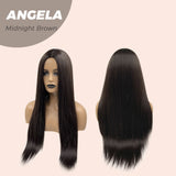 JBEXTENSION 28 Inches Nature Straight Midnight Brown( Black/Brown) Wig ANGELA MIDNIGHT BROWN ( Black/Brown)