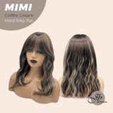 JBEXTENSION 16 Inches Scalpiana 3.5X4 Hard Silky Top Natural Scalp Effect Coffee Cream Body Wave Wig with Bangs Wig MIMI SILK TOP - COFFEE CREAM