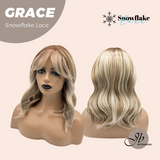 JBEXTENSION 15 Inches Mix Blonde Wave Pre-Cut T Part Snowflake Lace Frontlace Glueless Wig GRACE【BENDY EAR TABS】