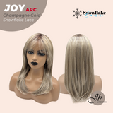 JBEXTENSION 19 Inches Champagne Gold Pre-Cut Arc Snowflake Lace Frontlace Glueless Wig JOY CHAMPAGNE GOLD【BENDY EAR TABS】