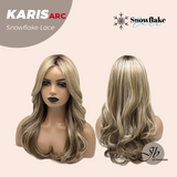 [PRE-ORDER] JBEXTENSION 18 Inches Curly Dark Mix Blonde Pre-Cut Arc Snowflake Lace Frontlace Glueless Wig KARIS【BENDY EAR TABS】