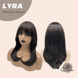 JBEXTENSION 18 Inches Midnight Brown(Black/Brown) Wig with Bangs LYRA MIDNIGHT BROWN