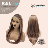 JBEXTENSION 22 Inches Copper Auburn Pre-Cut 13X6 Free Part Snowflake Lace Frontlace Glueless Wig KEL PRO - COPPER AUBURN【BENDY EAR TABS】