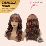 JBEXTENSION CAMILLA MONO Monofilament Handmade Wig 6X5 Full Monofilament Hand Tied Top Wig 20 Inches Reddish Copper Mono Lace Wig With Anti-slip Silicone Strips Glueless Wig CAMILLA MONO REDDISH COPPER【BENDY EAR TABS】