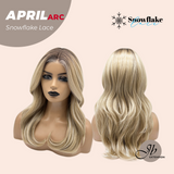 JBEXTENSION 20 Inches Mix Blonde Long Curly Pre-Cut Arc Snowflake Lace Frontlace Glueless Wig APRIL SNOWFLAKE【BENDY EAR TABS】