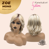 JBEXTENSION ZOE MONO Monofilament Handmade Wig 6X5 Full Monofilament Hand Tied Top Wig 11 Inches Mix Blonde Mono Lace Wig with Anti-slip Silicone Strips Glueless Wig ZOE MONO - MIX BLONDE【BENDY EAR TABS】