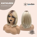 JBEXTENSION 15 Inches Mix Blonde Pre-Cut T Part Snowflake Lace Frontlace Glueless Wig KATHLEEN【BENDY EAR TABS】