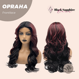JBEXTENSION 23 Inches Curly Black Red Pre-Cut Frontlace Glueless Black Sapphire Wig OPRAHA