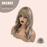 JBEXTENSION 16 Inches Scalpiana 3.5X4 Hard Silky Top Natural Scalp Effect Pearl Mist Blonde Body Wave Wig with Bangs Wig MIMI SILK TOP - PEARL MIST BLONDE