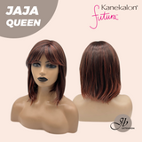 JBEXTENSION 12 Inches Red Short Women Fashion Wig With Bangs JAJA QUEEN RED【PLUS PERMATEASE】【BENDY EAR TABS】