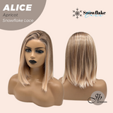 JBEXTENSION 12 Inches Apricot Pre-Cut Side Part Snowflake Lace Frontlace Glueless Wig ALICE APRICOT