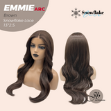 JBEXTENSION 26 Inches Long Curly Brown Pre-Cut Arc Snowflake Lace Frontlace Glueless Wig EMMIE ARC - BROWN【BENDY EAR TABS】