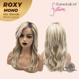 JBEXTENSION ROXY MONO Full Monofilament Handmade Full Lace Full Hand Tied Wig 19 Inches Mix Blonde Mono Lace Handmade Futura Fiber Wig with Anti-slip Silicone Strips Glueless Wig ROXY MONO - MIX BLONDE【BENDY EAR TABS】