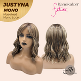 JBEXTENSION JUSTYNA MONO Monofilament Handmade Wig 6X5 Full Monofilament Hand Tied Top Wig 13 Inches Hazelnut Mono Lace Wig with Anti-slip Silicone Strips Glueless Wig JUSTYNA MONO - HAZELNUT【BENDY EAR TABS】