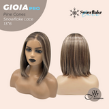 JBEXTENSION 14 Inches Pine Cones Pre-Cut 13X6 Free Part Snowflake Lace Frontlace Bob Cut Glueless Wig GIOIA PRO - PINE CONES【BENDY EAR TABS】