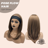 JBEXTENSION 18 Inches Light Brown Headband Wig POSE FLOW HAIR - LIGHT BROWN