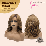 JBEXTENSION BRIDGET MONO Monofilament Handmade Wig 6X5 Full Monofilament Hand Tied Top Wig 15 Inches Light Chocolate Mono Lace Wig With Anti-slip Silicone Strips Glueless Wig BRIDGET MONO LIGHT CHOCOLATE【BENDY EAR TABS】