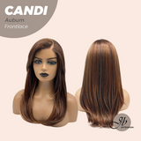 JBEXTENSION 20 Inches Auburn with Highlight Pre-Cut Side Part Frontlace Glueless Wig CANDI AUBURN