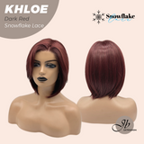 JBEXTENSION 12 Inches Bob Cut Dark Red Pre-Cut Snowflake Lace Frontlace Glueless Wig KHLOE DARK RED【PERMATEASE】