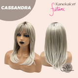 JBEXTENSION 18 Inches Ash Blonde White Wig with Bangs Women Fashion Full Machine Wig CASSANDRA【PERMATEASE】