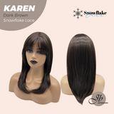 JBEXTENSION 18 Inches Dark Brown Pre-Cut T Part Snowflake Lace Frontlace Glueless Wig KAREN DARK BROWN【BENDY EAR TABS】
