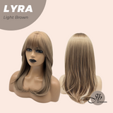 JBEXTENSION 18 Inches Light Brown Wig with Bangs LYRA LIGHT BROWN