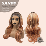 JBEXTENSION 24 Inches Cowboy Copper Curly 13X6 Lace Free Part Frontlace Glueless Wig SANDY COWBOY COPPER