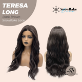 JBEXTENSION 22 Inches Long Dark Brown Pre-Cut Snowflake Lace Frontlace Glueless Wig TERESA LONG DARK BROWN【PERMATEASE】【BENDY EAR TABS】- M/L