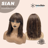 JBEXTENSION 16 Inches Brown Highlight Wave Top Snowflake Lace Glueless Wig SIAN HIGHLIGHT【PERMATEASE】【BENDY EAR TABS】