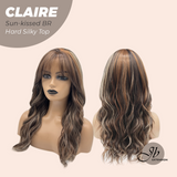 JBEXTENSION 22 Inches Scalpiana Sun-Kissed Brown 3.5X4 Hard Silky Top Natural Scalp Effect Women Wig with Bangs CLAIRE SILKY TOP - SUN KISSED BROWN