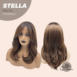 JBEXTENSION Peluca de encaje frontal para mujer de longitud media marrón de 22 pulgadas ROBY 150% de densidad