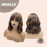 JBEXTENSION 12 Inches Bob Mocha Brown Wavy Wig with Bangs BRIELLE MOCHA BROWN