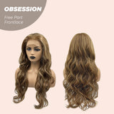 [PRE-ORDER] JBEXTENSION 24 Inches Brown With Highlight Wave Free Part Frontlace Glueless Wig OBSESSION