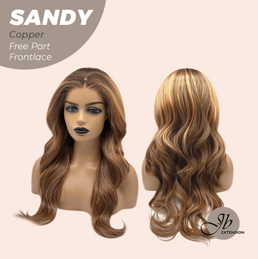 JBEXTENSION 24 Inches Copper Curly 13X6 Lace Free Part Frontlace Glueless Wig SANDY COPPER
